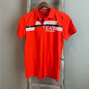 Emporio Armani Red Polo Shirt with Classic Collar 14Y